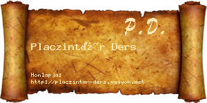 Placzintár Ders névjegykártya